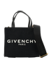 Mini G Tote, &pound;450, Handbags, Black, Canvas, Front view
